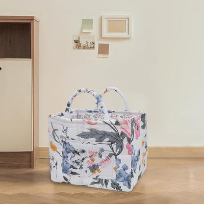 Boho Fabric Storage Basket, Large Capacity Laundry Basket, 12.2'' x 10.23'' x 10.23'' Collapsible Laundry Hamper with Easy Carry Handles (A Multi-Color 9, L) - color: A Multi-Color 9