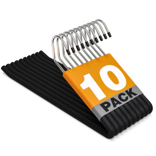 Korpai 10-Pack Open Ended Pants Hangers,No Crease Sponge Pad Jean Hangers