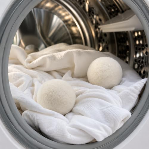 2.36'' Wool Dryer Balls, 2 Pack Reusable Laundry Balls for Clothes Towels Sheets Dryer Use