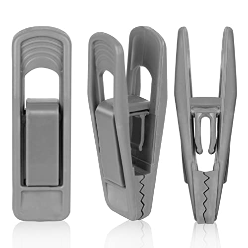 Tinfol 20pc Grey Hanger Clips, Multi-Purpose Finger Clip, Plastic Clothes PIn, Strong Pinch Grip Clips for Slim-line Clothes Skirt Pant Hangers - color: Gray, size: 20PCS
