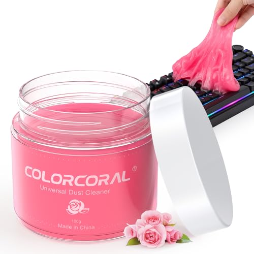 ColorCoral Cleaning Gel Dust Cleaner for PC Keyboard Car Detailing, 160g - color: Rose Pink