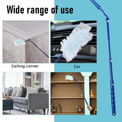 Colingmill 4 Pack Replacement Duster Handles, 3 Ft Extendable, Blue - color: Blue