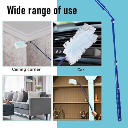 Colingmill 4 Pack Replacement Duster Handles, 3 Ft Extendable, Blue - color: Blue
