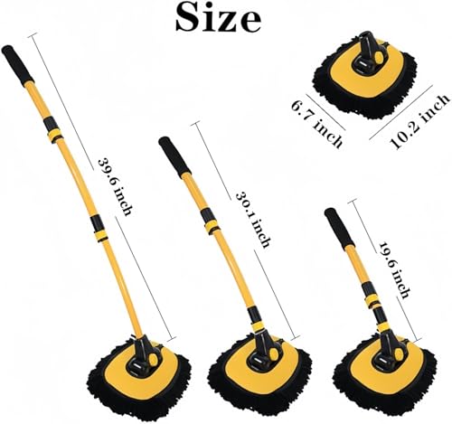 BMLEI Car Wash Brush with Long Handle, Cleaning Mop Car Wash Kit,Yellow - color: Yellow03