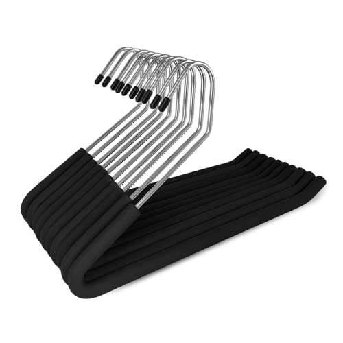 Open Ended Pants Hangers, 10 Pack Non-Slip Foam Padded Pants Hangers Space Saving Heavy Duty for Jeans, Trousers, Slacks - size: 10 Pack