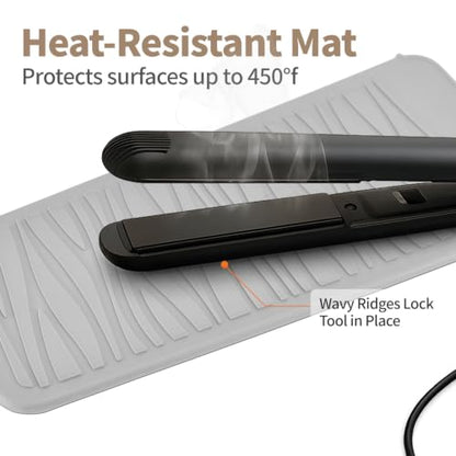 Heat Resistant Travel Mat Pouch for Hair Straighteners, Crimping Irons, Curling Wands, Flat Irons and Hair Styling Tools (1 Pack, Gray) - color: Mist, size: 1 Pack
