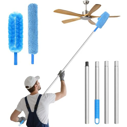 Eunice Ceiling Fan Cleaner Duster with Extension Pole - color: Blue3, size: 4.2FT