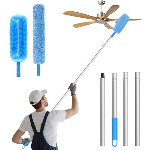 Eunice Ceiling Fan Cleaner Duster with Extension Pole - color: Blue3, size: 4.2FT
