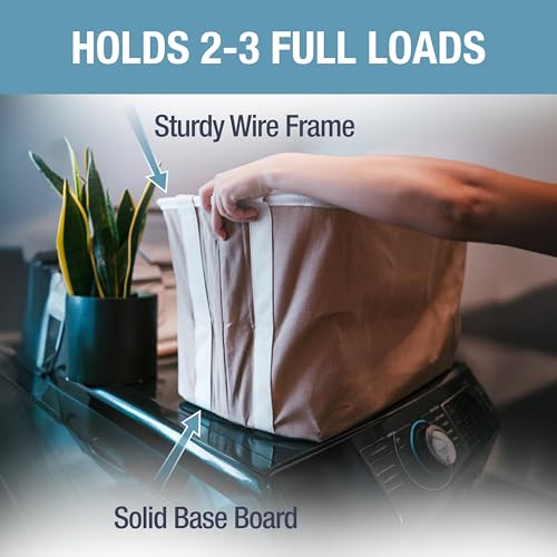 Collapsible Fabric Laundry Basket Premium, Cream Herringbone, 2 Pack - color: Cream Herringbone