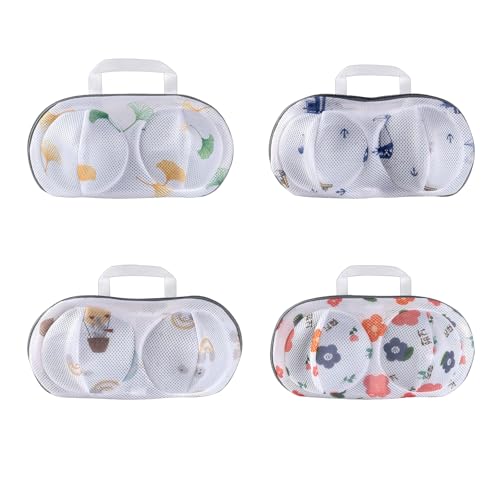 4Pcs Bra Mesh Laundry Bags for Delicates with Premium Zipper Bra Washing Bag for Laundry，Lingerie Bags for Washing Delicates underwear,integrated washing and care - color: white4yyh