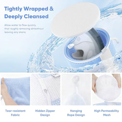 Large Shoe Washing Machine Bags for Sneakers & Tennis Shoes, Blue 2-Pack - color: Blue