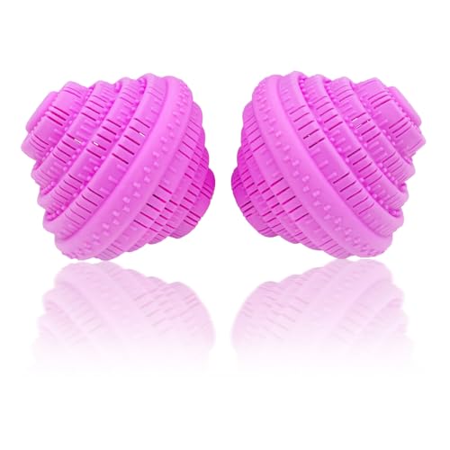 Eco-Friendly Laundry Balls, Premium Washing Ball, Add Double The Ceramic Balls Again, 2000 Times Super Laundry Balls, All Natural No-Chemical Detergent(Large,Pink) - color: 2Pack,Pink