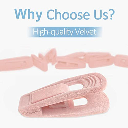 TOFIIGREM Light Pink Velvet Hangers (80-Pack), Non-Slip Strong Hanger Clips for Velvet Skirts & Pants - color: Light Pink, size: 80pc