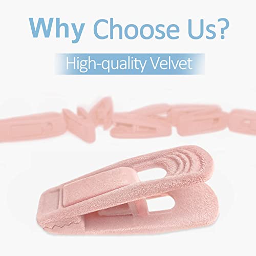 TOFIIGREM Light Pink Velvet Hanger Clips 60 PCS, Strong Finger Clips for Velvet Hangers, Skirt Hanger Clips Fit for Flocking Hangers - color: Light Pink, size: 60pc