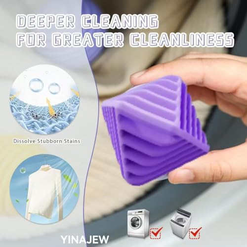 Reusable Dryer Balls Anti Static, 6 PCS Laundry Agitator Balls for Laundry, Blue Purple Yellow Non-Toxic Washing Balls Tangle Free for Washer, Softens Fabrics, Prevents Tangles, Rubik Cube - size: Large-2.6in