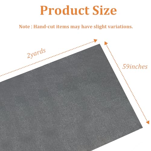 59" x 2 Yard Gray Thermal Heat-Resistant Fabric by The Yard for Ironing - color: Gray
