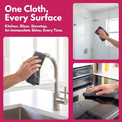 5PC Genie Cloth Magic Cleaning Cloths, Reusable Microfiber Cleaning Cloth