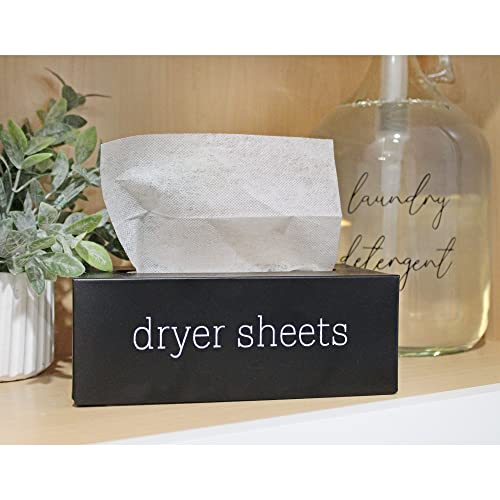 AuldHome Design Farmhouse Dryer Sheet Dispenser (Black); Countertop Enamelware Fabric Softener Sheet Holder for Laundry Room - color: Black