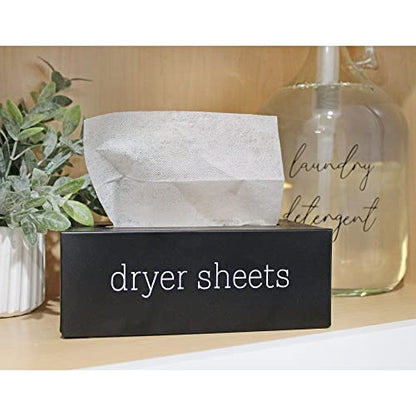 AuldHome Design Farmhouse Dryer Sheet Dispenser (Black); Countertop Enamelware Fabric Softener Sheet Holder for Laundry Room - color: Black