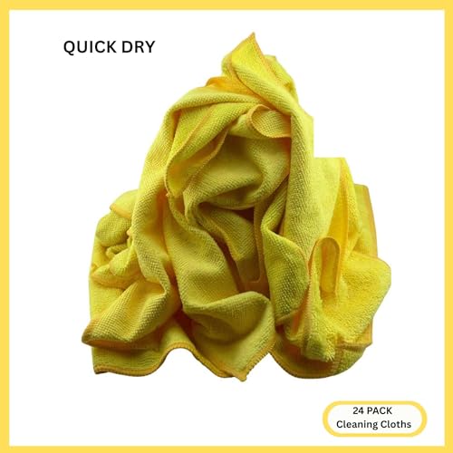 Microfiber Cleaning Cloth for Kitchen & households, Towels for Cars - color: Yellow