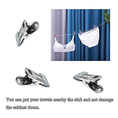 Hahiyo Stainless Steel Clothespins Sock Clip Laundry 2.2inch Length with Spring Strong Grip Windproof Easy Pinch Hang Handy Save Space Not Damage Leave Pinch Mark for Clothesline Towel Silver 7PCS - color: Silver-7p