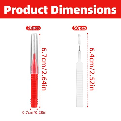 70pcs Shower Head Cleaning Tools, Including 20 Cleaning Brushes and 50 Shower Hole Cleaner Picks Brushes Unclogger Accessories for Showerhead Small Holes Faucets Sink Gaps Nozzles(Red & White)