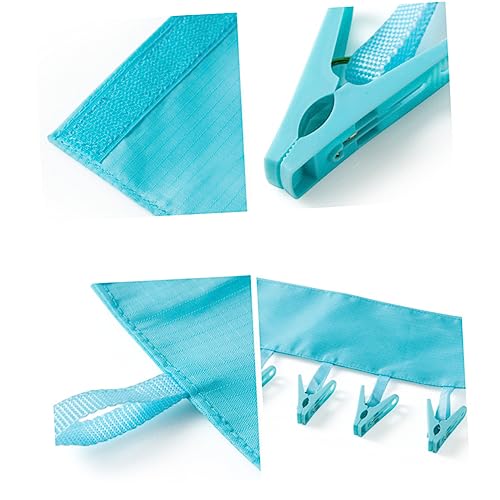 Portable Cloth Hanger Rack Clips for Travel and Home Use Design for Shower Rods and Towel Racks Easy to Store and Carry - color: Blue