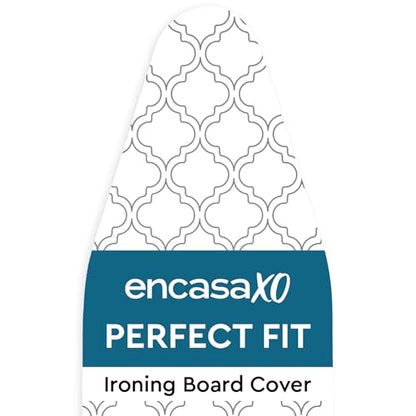 Encasa XO Ironing Board Cover and Pad 49"x18" Wide, Thick Felt - color: White Tiles, size: Wide (49"x18")