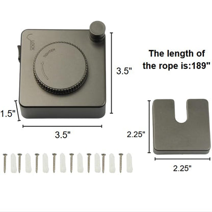 Retractable Clothesline 15.75-Foot Heavy-Duty Clothesline Wall-Mounted Anti-Sag Design for Indoor and Outdoor Use