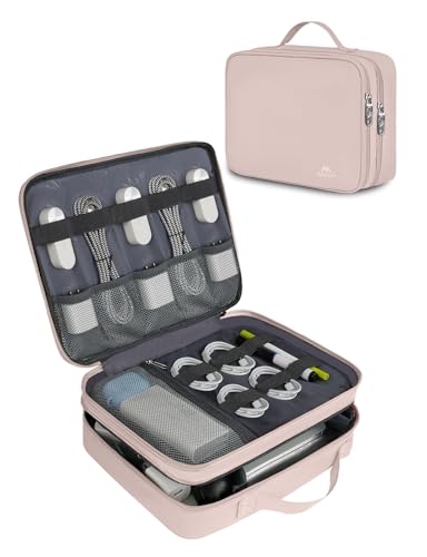 MATEIN Charger Organizer Travel Case for Women, Cord Organizer Travel - color: Pink, size: Medium