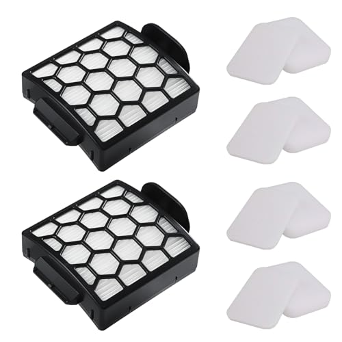 2 HEPA Filter & 4 Set of Foam Filters for Shark Navigator NV150 NV251 NV255 & Zero-M ZU62 ZU62C ZU60 Upright Shark Vacuum Filter Replacement Part 1238FT60 1239FT60 - size: 2 HEPA Filter + 4 Set of Foam Filters