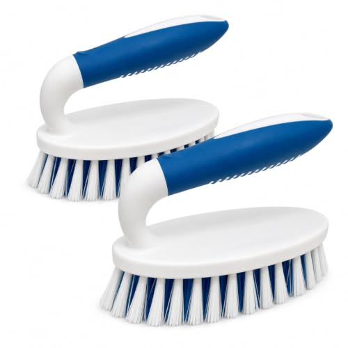 Scrub Brush, 2 Pack Household Cleaning Brushes with Stiff Bristles, Scrubbing Brush for Carpet, Shower, Bathtub, Kitchen, Pool Tile, Bathroom Scrubber