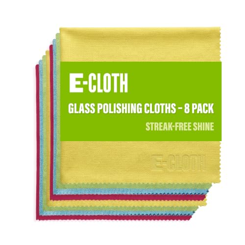 E-Cloth Glass & Polishing Cloths, Premium Microfiber Glass Cleaner, Great for Windows, Glass and Mirrors, Washable and Reusable, 100 Wash Guarantee, Assorted Colors, 8 Pack - color: Assorted Colors - 8 Pack, size: New Version