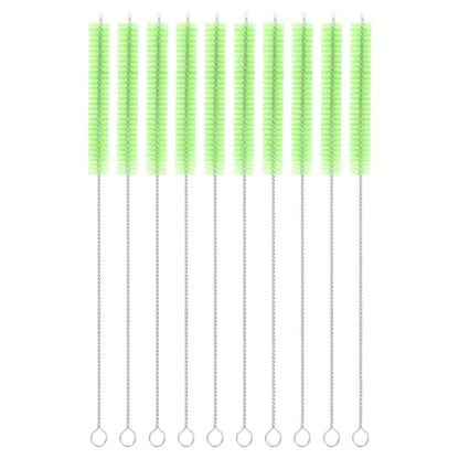 uxcell 10Pcs Drinking Straw Cleaning Brushes, 10" x 3/8" Nylon Bristles Long Straw Brush Pipe Cleaner for Washing Straws Pot Spout, Sippy Cup, Bottle and Tube (Green) - color: Green, size: 10" x 3/8"