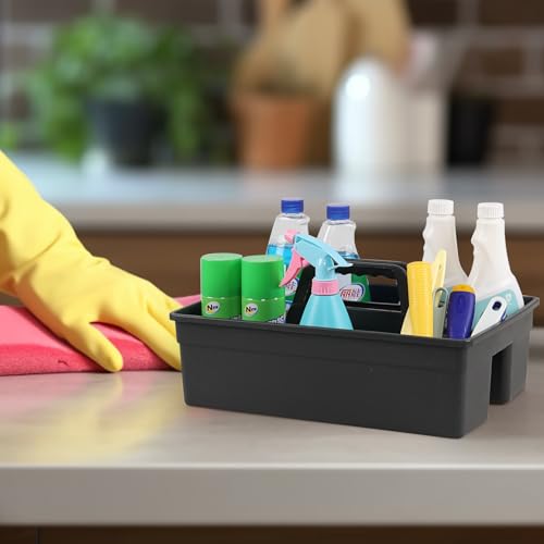 6 Pack Cleaning Organizer Caddy with Handle, Plastic Carry Caddy