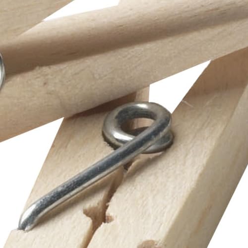 Household Essentials Birchwood & Steel Artisan Clothespins, Set of 50 - size: Bag of 50