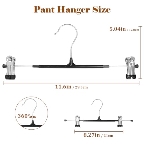 Pants Hangers with Clips, 20 Pack 11.6 inch Heavy Duty Metal Hangers, Adjustable Skirt Hangers for Women, Space Saving Non-Slip for Pants,Socks,Jeans and Skirts - size: 20 Pack