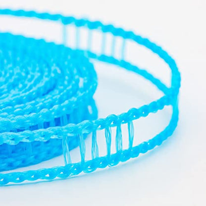 Clothesline Rope 26 ft Heavy Duty Nylon Windproof Stable Indoor Outdoor Laundry Drying Line Load 50 lb with 4 Hooks Adjustable Tightener for rtment Travel Camping - color: Blue
