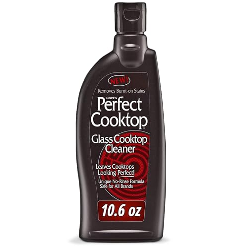 HOPE'S Perfect Cooktop Glass and Ceramic Cooktop and Stove Top Cleaner, Fast Acting and Removes Burnt on Stains from Glass Ceramic Smooth Top Ranges with its No Rinse Formula, 10.6 Oz, Pack of 1 - size: 10.6 Ounce (Pack of 1)