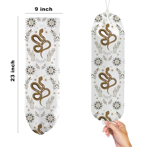 2Pcs Celestial Tarot Plastic Bag Holder, Wall Mount Grocery Bag Holder - color: multicolour 1320