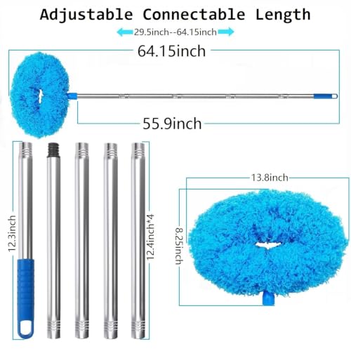 Ceiling Fan Cleaner Duster 64.15" Adjustable Washable Reusable Microfiber
