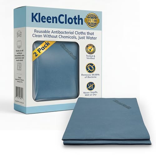 Antibacterial Reusable Cleaning Cloths, Silver-Embedded, 2 Pack - size: 2 Pack