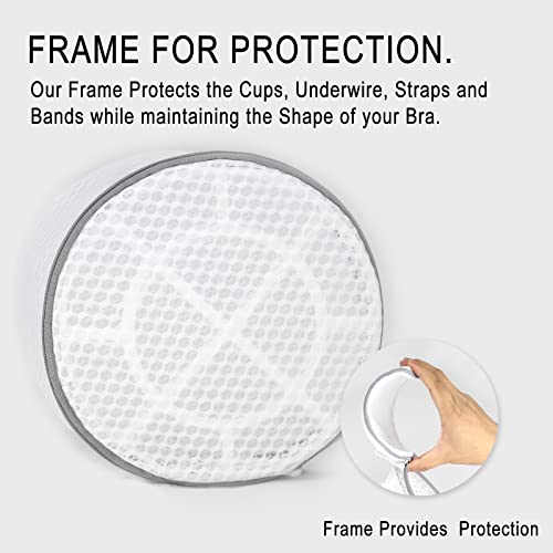 Muchfun 3Pcs Bra Wash Bags, Honeycomb Mesh Laundry Bags for Delicates - size: 3 Large Bra Bags