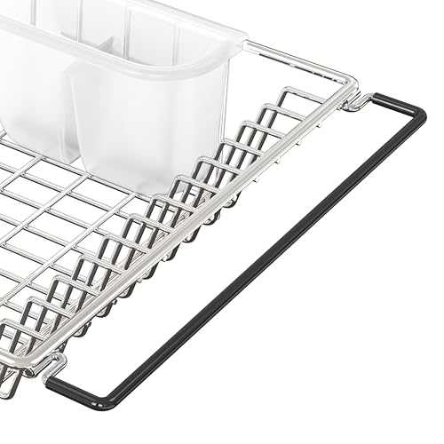 Simple Houseware Large Stainless Over Sink Counter Top Dish Drainer Rack - color: Chrome, size: Large