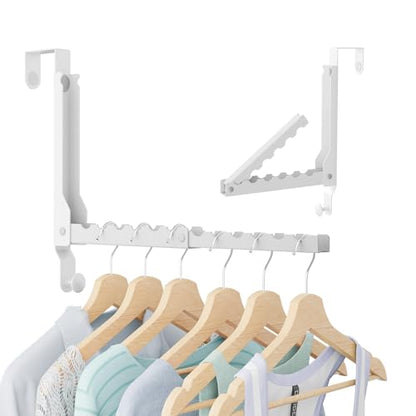 Foldable Over the Door Hooks, Over the Door Hanger for Space Saving - color: White-1Pack(UP)