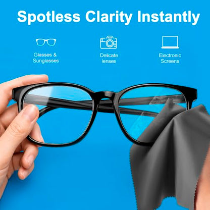 6 Pack Microfiber Glasses Cleaning Cloth Streak & Scratch-Free Lens Cleaning Cloth – Safe for Eyeglasses, Sunglasses, Glasses Cleaner, Lens Wipes, iPhone & Screens - size: 6 Pack