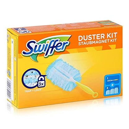 Swiffer Microfibre dust Cleaner Set, 1 Handle and 3 Replacement Pads (Pack of 1x1 Piece) - size: 4 Piece Set