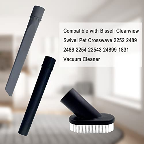 Bvhonwe Vacuum Attachments Accessories Cleaning Kit Crevice Tool+Wand Plastic+Dust Brush Compatible for Bissell Cleanview Swivel Pet Crosswave 2252 2489 2486 2254 22543 24899 1831 Vacuum Cleaner