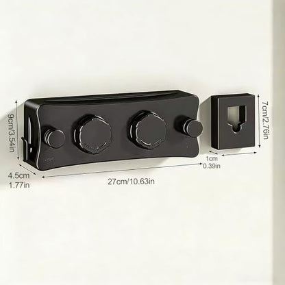 ROOM127 Wall-Mounted Double Retractable Clothesline, 16.4 Ft, Matte Black - color: Matte Black