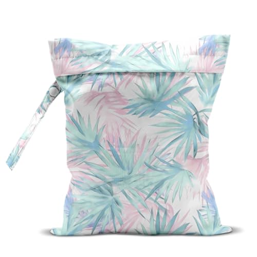 Wet Bag for Swimsuit, Beach Travel Essentials Wet Dry Bag, for Sunscreen Toiletry Dirty Clothes Yoga Gym Diaper, Friends Summer Beach Vacation Gifts. Tropical palm leaves - color: Tropical Palm Leaves